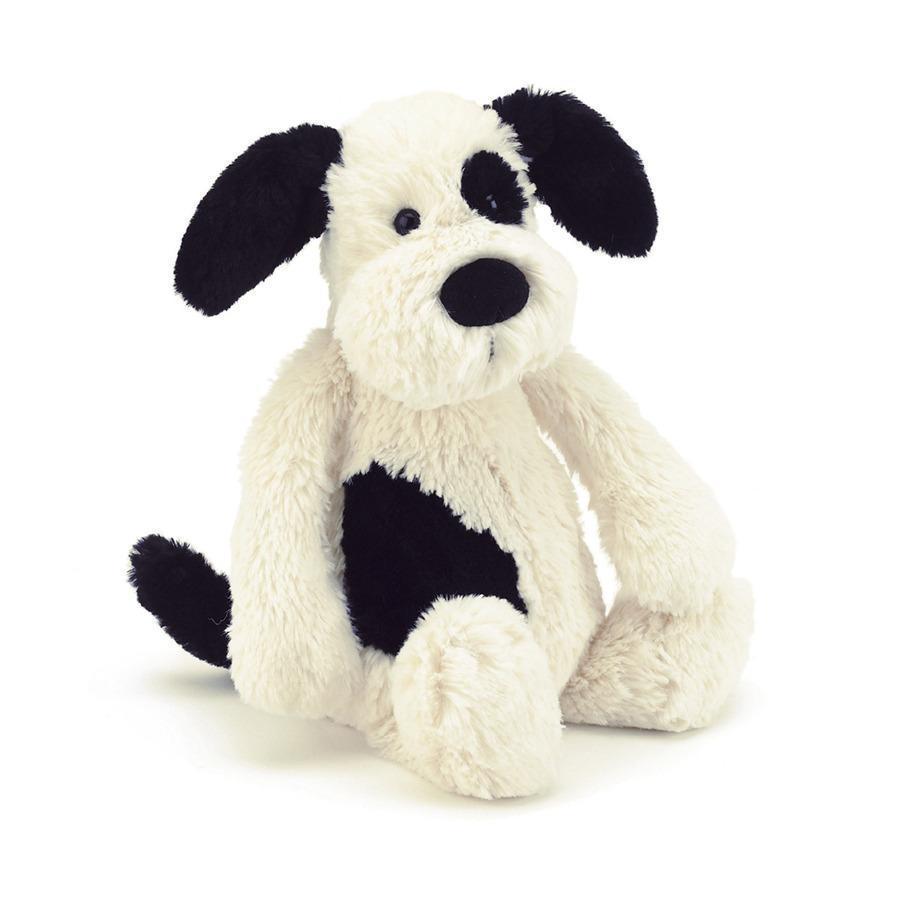 JellyCat Bashful Black & Cream Puppy Plush